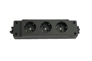 SMART 3 pcs Schuko socket,  black,
